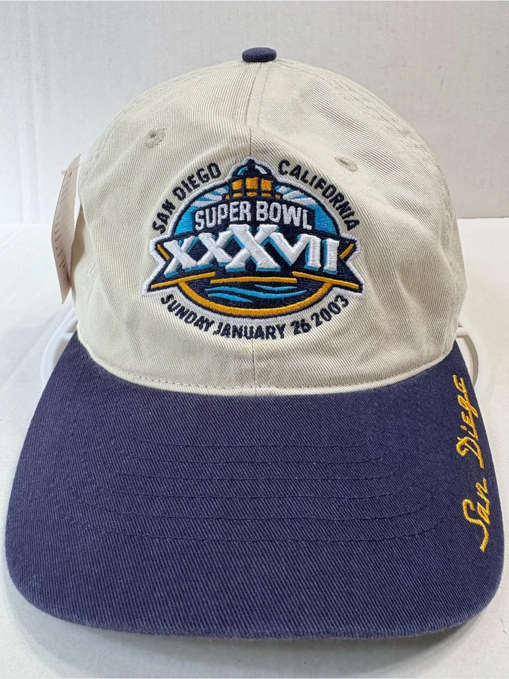 NWT Reebok Super Bowl XXXVII (37) Hat Cap San Diego 2003 NFL Deadstock Strapback